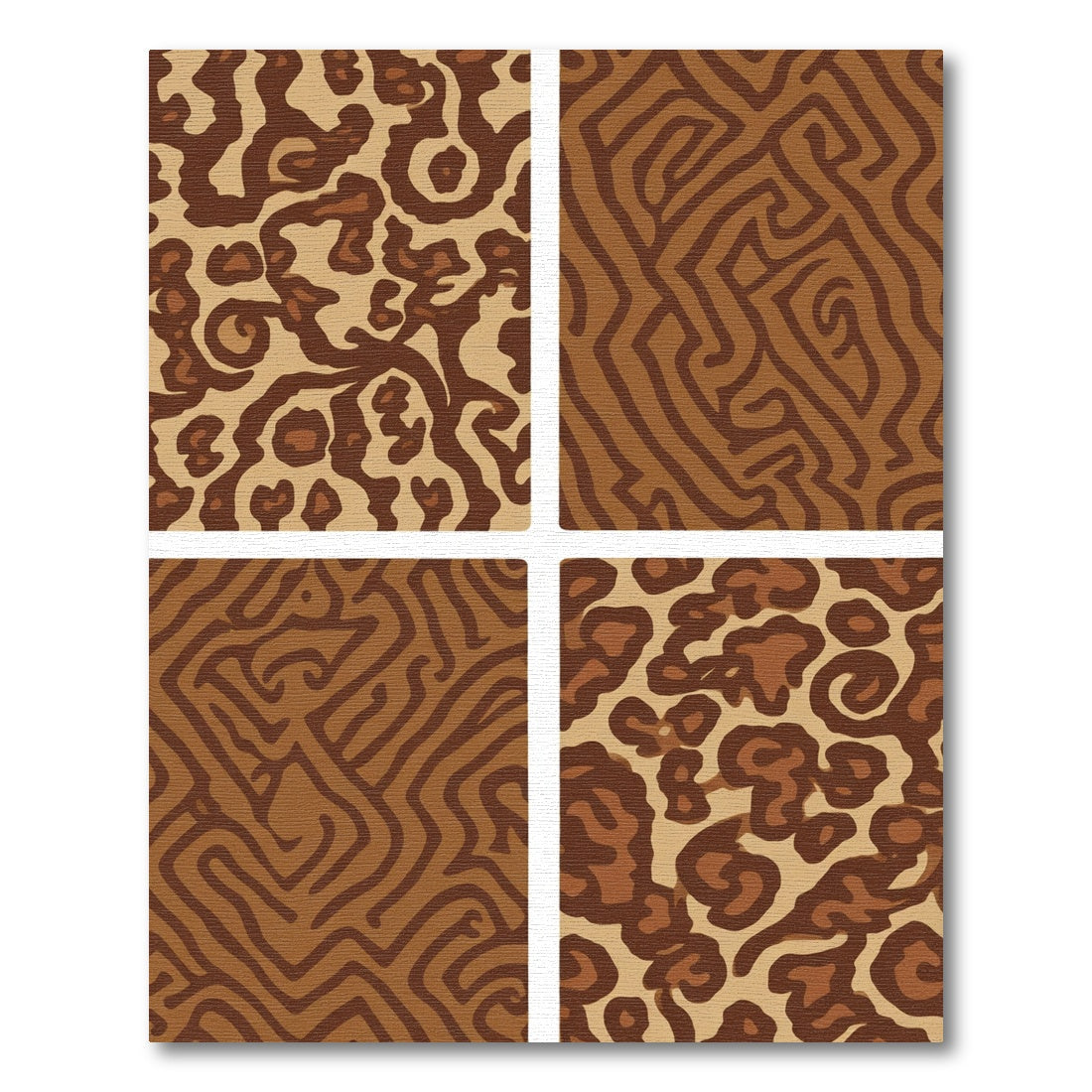 Brown Animal Print Labyrinth Rug