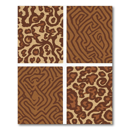 Brown Animal Print Labyrinth Rug
