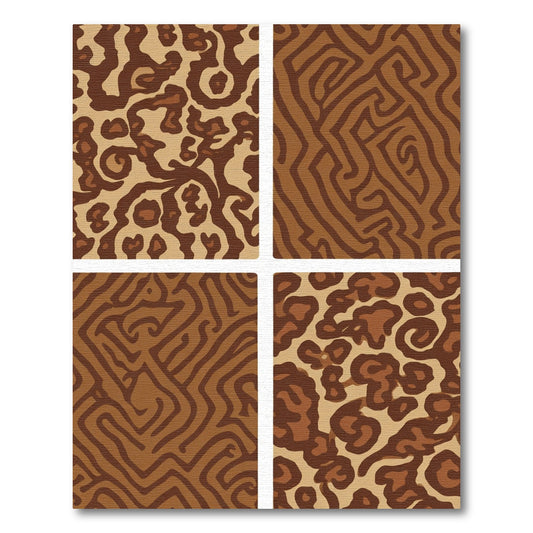 Brown Animal Print Labyrinth Rug