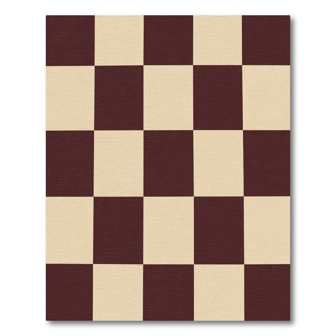 Classic Checkerboard Burgundy Cream Rug