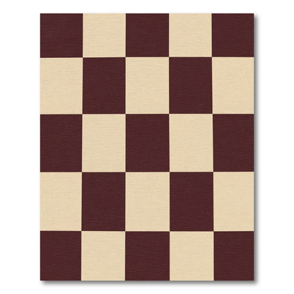 Classic Checkerboard Burgundy Cream Rug