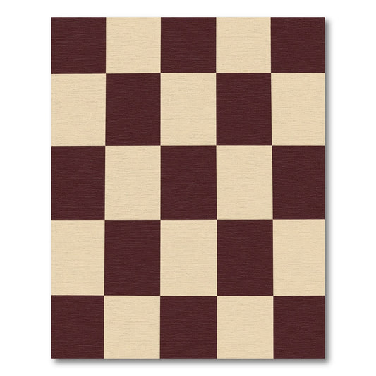 Classic Checkerboard Burgundy Cream Rug