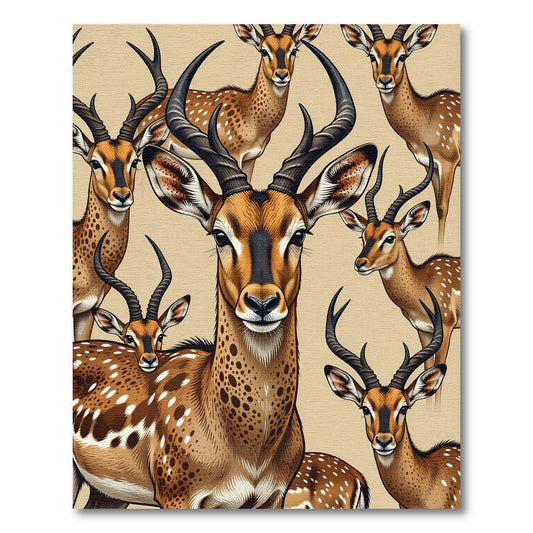 Elegant Tan Gazelle Wildlife Composition Rug
