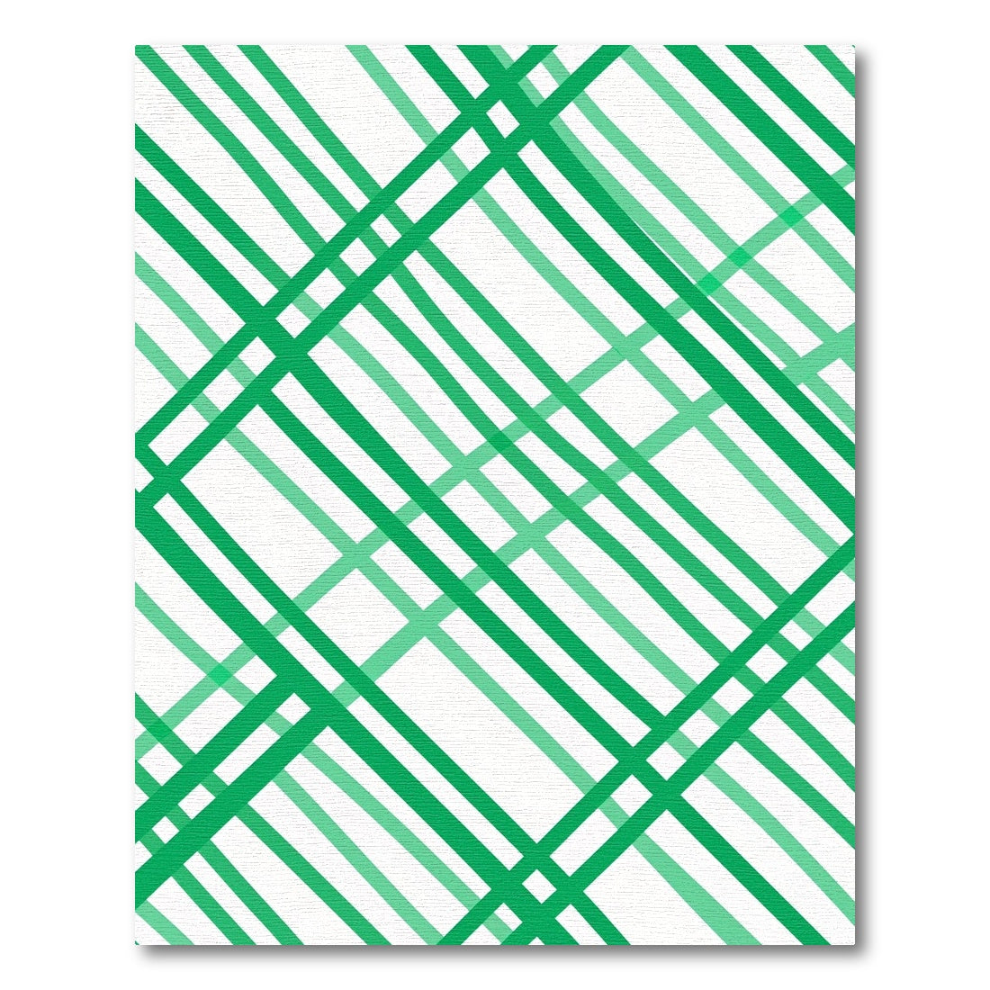Modern Green White Diagonal Stripes Rug