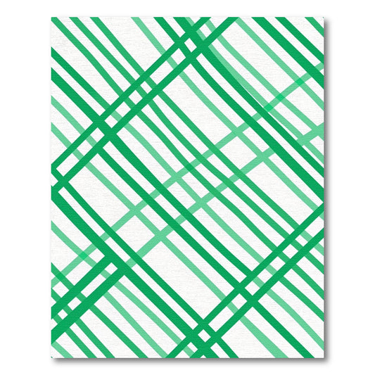 Modern Green White Diagonal Stripes Rug