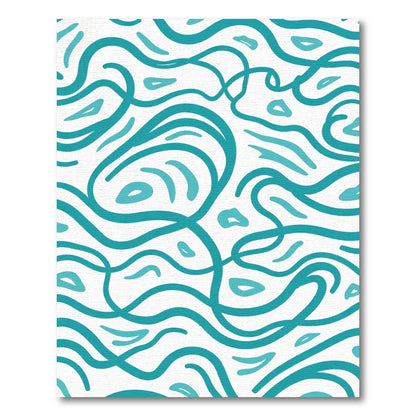 Teal Abstract Flowing Lines Rug