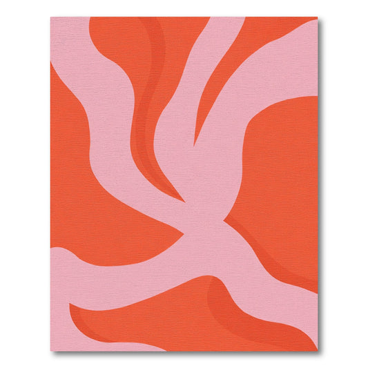 Orange Pink Swirl Flow Rug