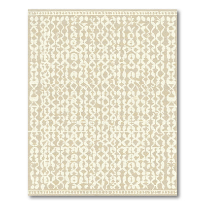Cream Beige Organic Lattice Rug