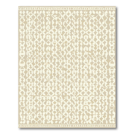 Cream Beige Organic Lattice Rug