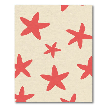 Red Starfish Cream Field Rug