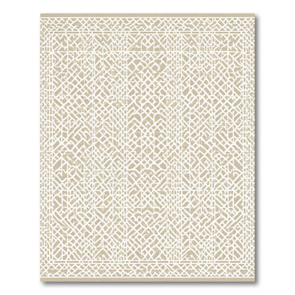 Neutral Beige Geometric Interlace Rug