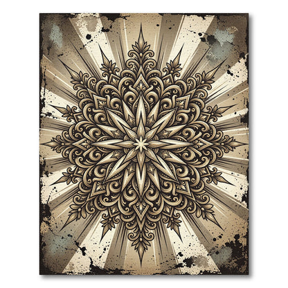 Antique Gold Filigree Starburst Rug