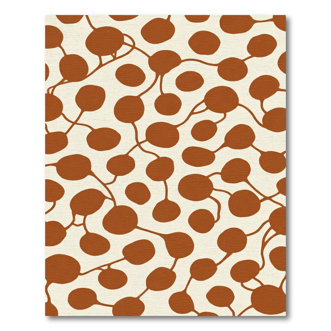 Rust Tan Organic Vine Cluster Rug