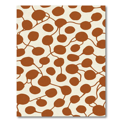 Rust Tan Organic Vine Cluster Rug