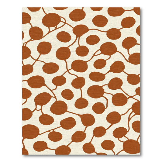 Rust Tan Organic Vine Cluster Rug