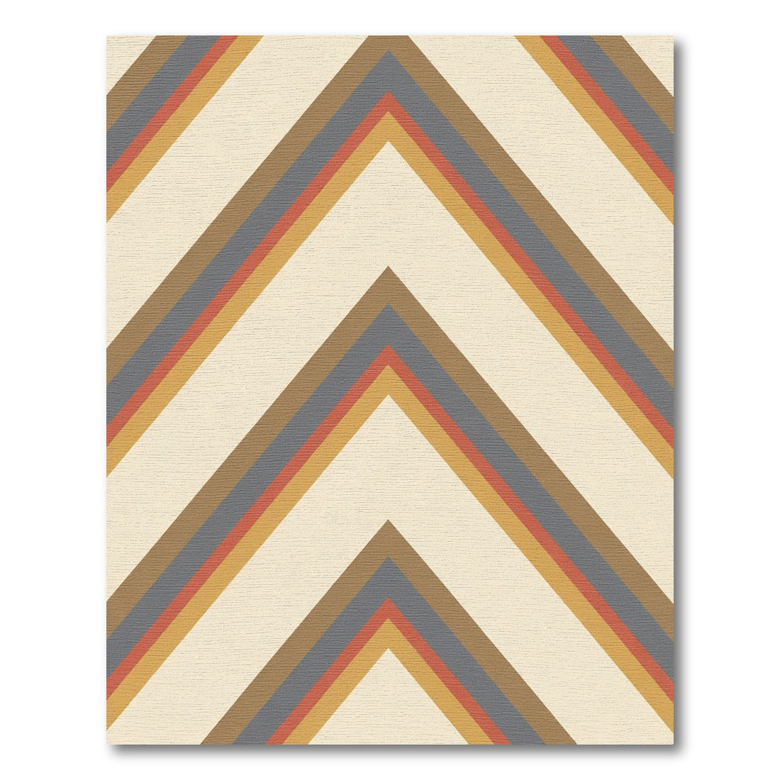 Retro Chevron Stripe Warm Tones Rug