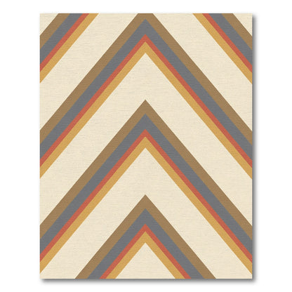 Retro Chevron Stripe Warm Tones Rug