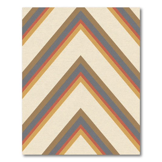 Retro Chevron Stripe Warm Tones Rug