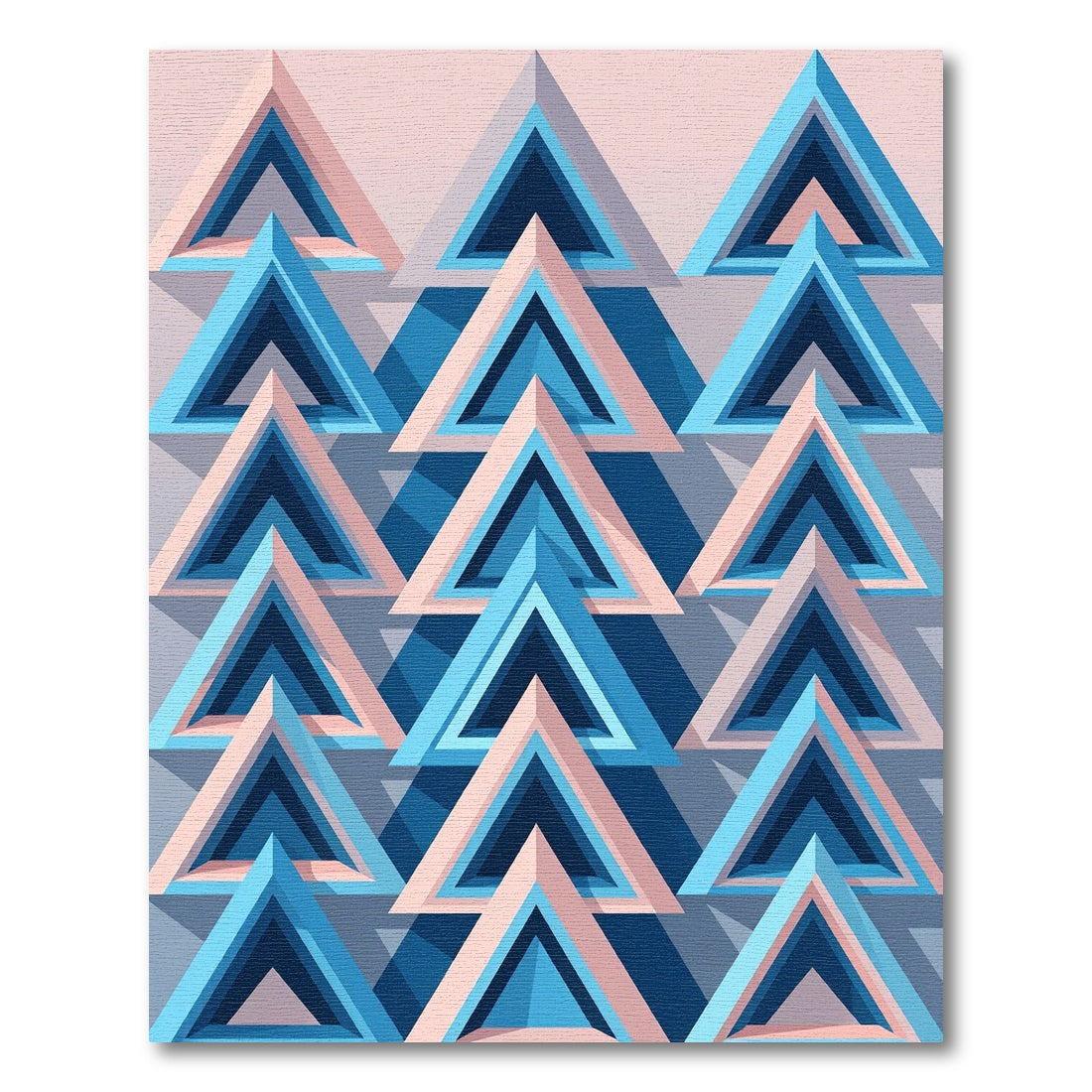 Layered Triangle Geometric Composition Rug