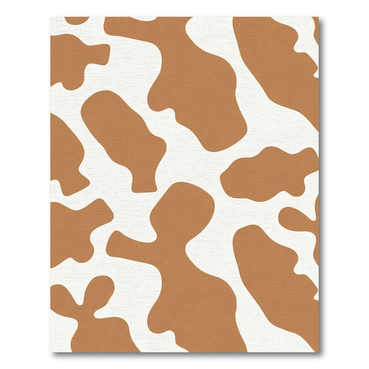 Brown White Abstract Blob Rug