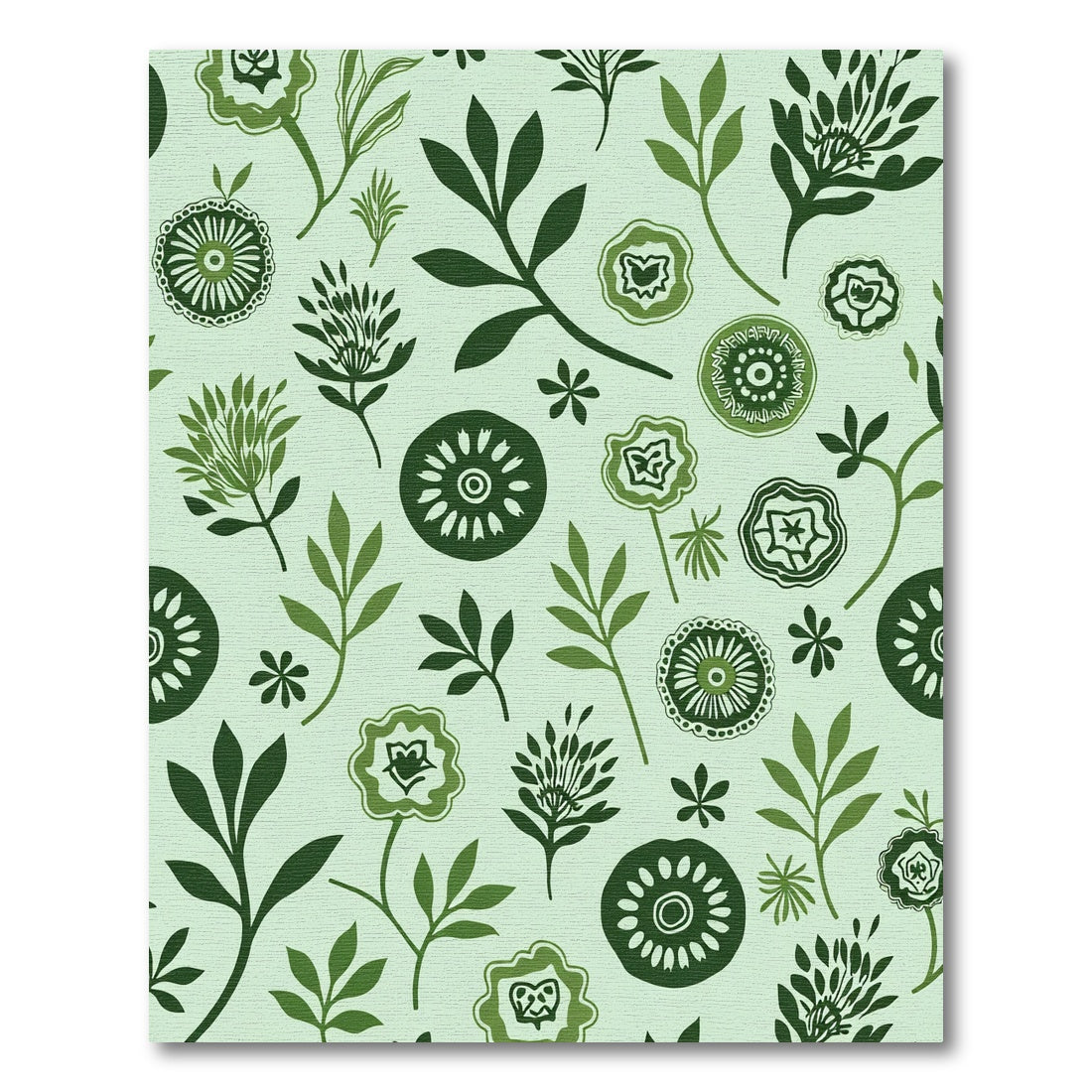 Green Botanical Garden Floral Medallion Rug