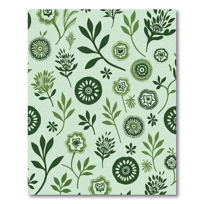 Green Botanical Garden Floral Medallion Rug