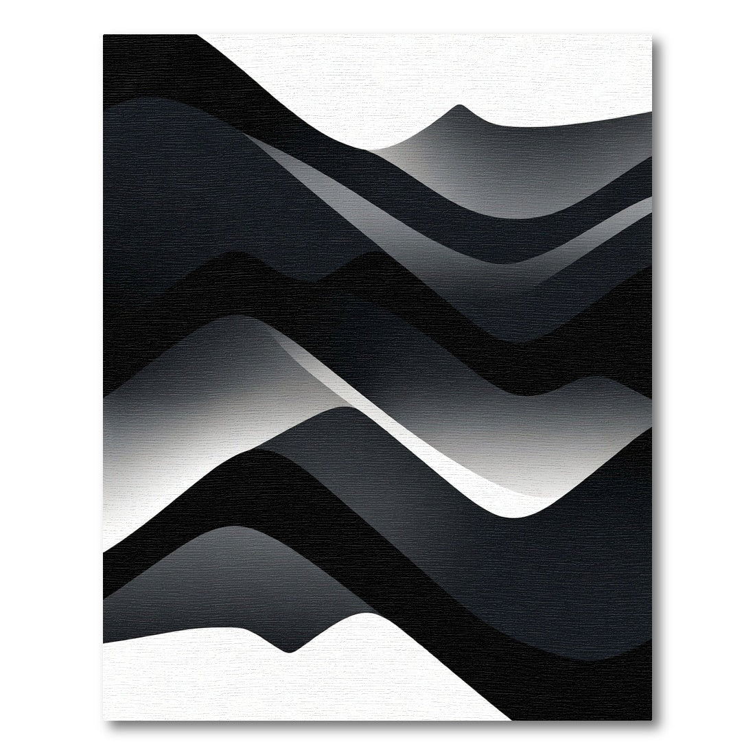 Monochromatic Abstract Folded Waves Rug