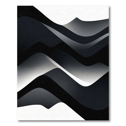 Monochromatic Abstract Folded Waves Rug