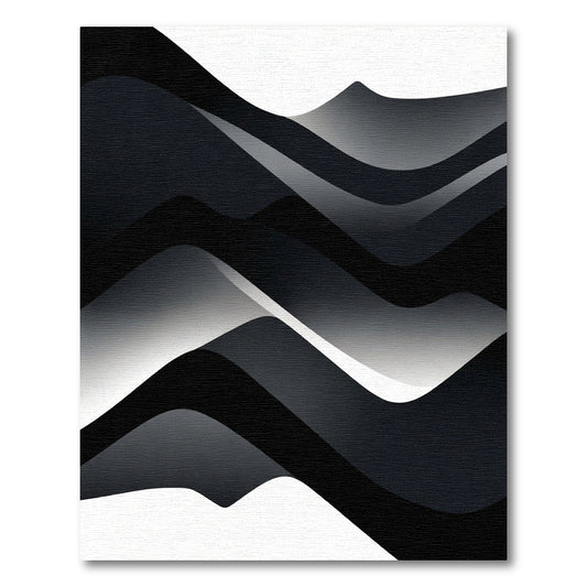 Monochromatic Abstract Folded Waves Rug