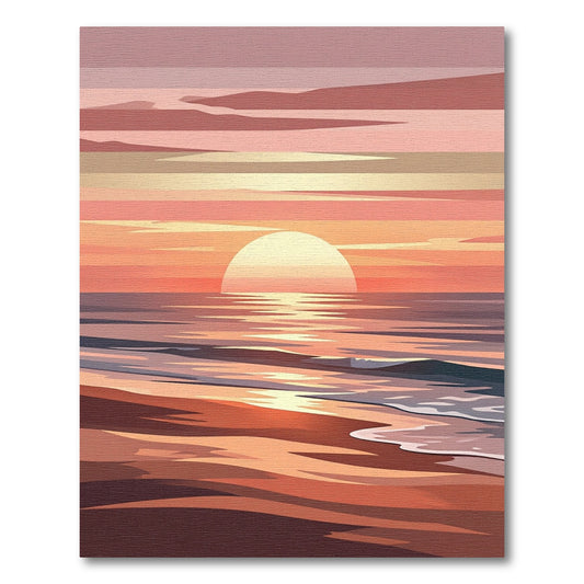 Sunset Horizon Ocean Waves Warm Tones Rug