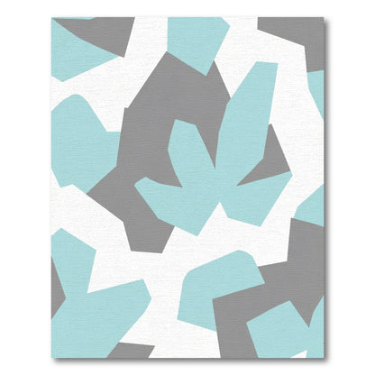 Abstract Geometric Aqua Gray Rug