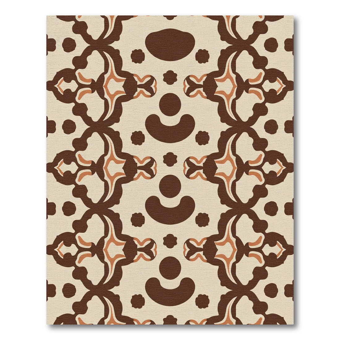 Retro Brown Cream Arch Vine Rug