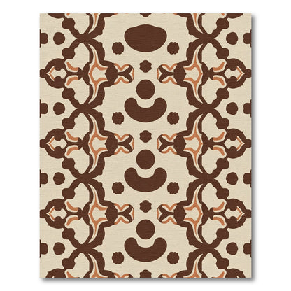 Retro Brown Cream Arch Vine Rug