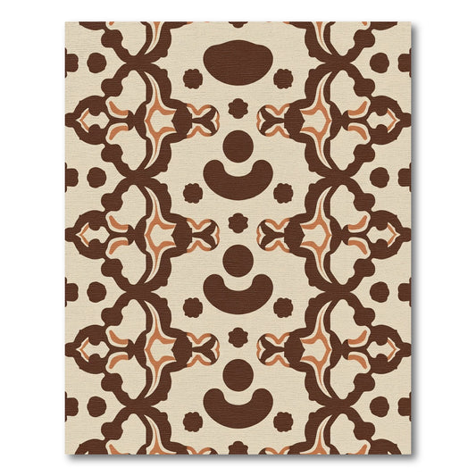 Retro Brown Cream Arch Vine Rug