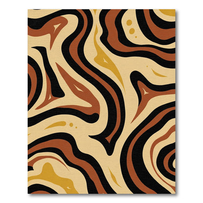 Abstract Swirls Earthy Tones Rug