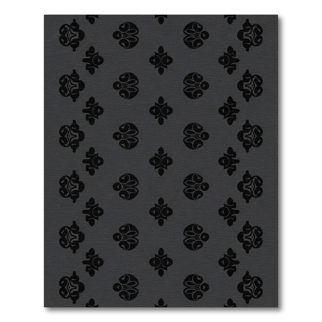 Charcoal Gray Ornate Medallion Rug