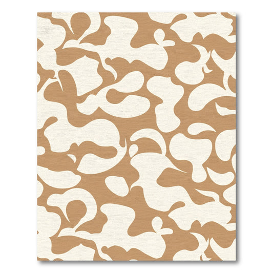 Cream and Tan Organic Flow Rug