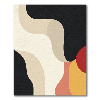 Abstract Retro Wave Red Yellow Rug