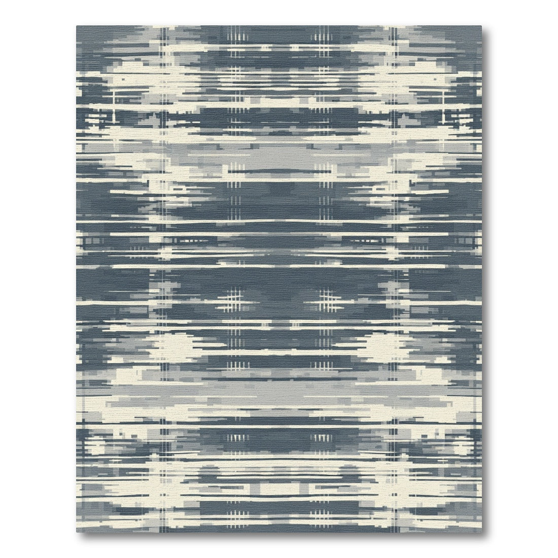 Distorted Striped Monochrome Abstract Rug