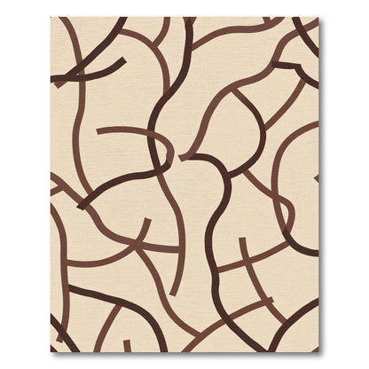 Earthy Abstract Intertwined Lines Rug