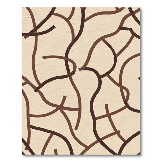 Earthy Abstract Intertwined Lines Rug