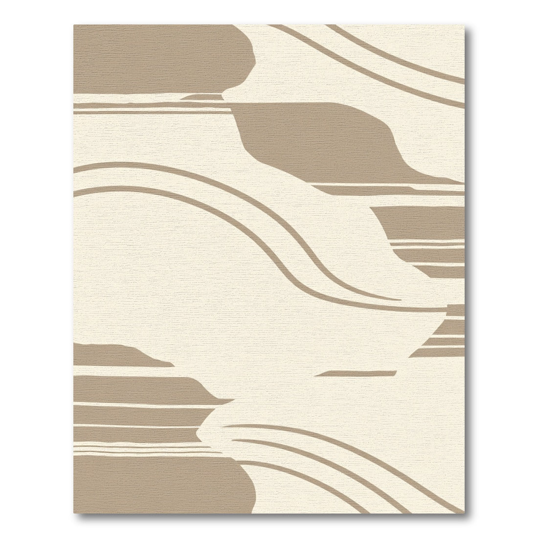 Beige Abstract Wave Swirl Rug
