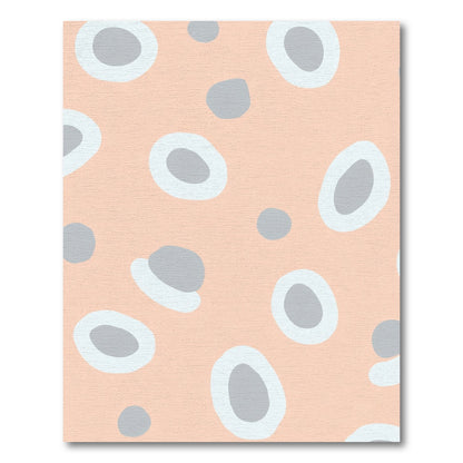 Peach Abstract Oval Blob Rug
