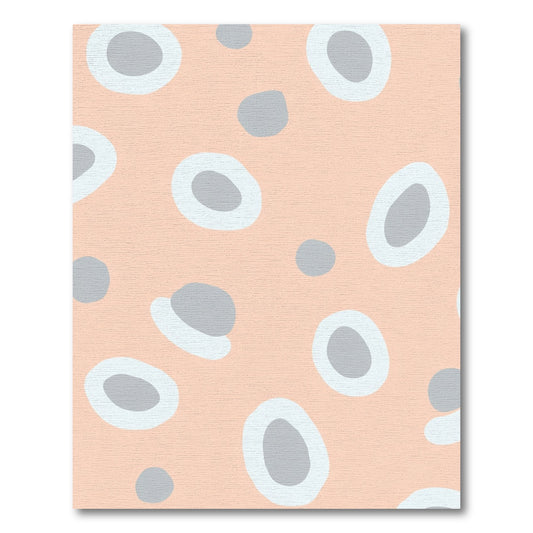 Peach Abstract Oval Blob Rug