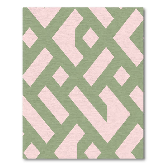 Pale Pink Abstract Geometric Lines Rug