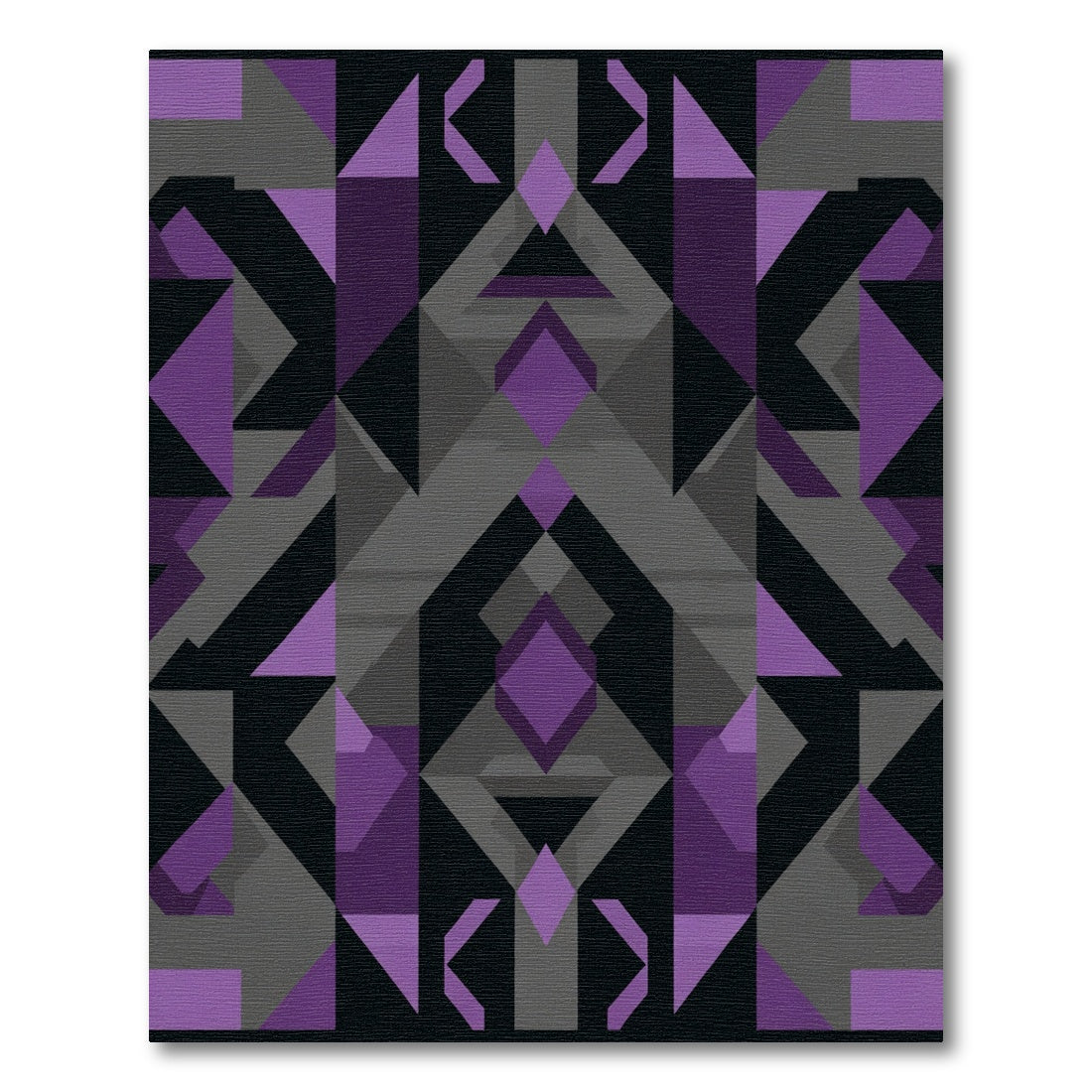 Abstract Geometric Diamond Purple Overlay Rug