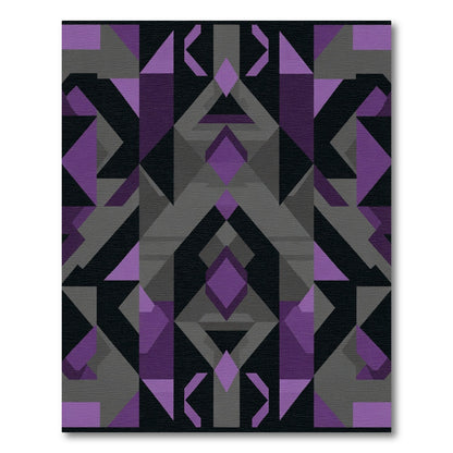 Abstract Geometric Diamond Purple Overlay Rug