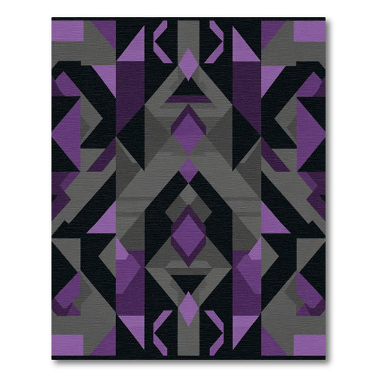 Abstract Geometric Diamond Purple Overlay Rug