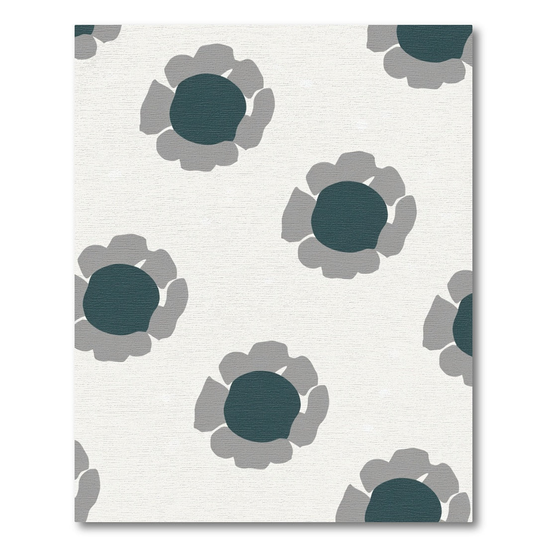 Teal Gray Floral Medallion Rug