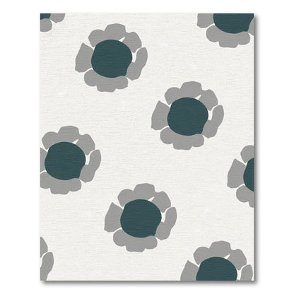 Teal Gray Floral Medallion Rug